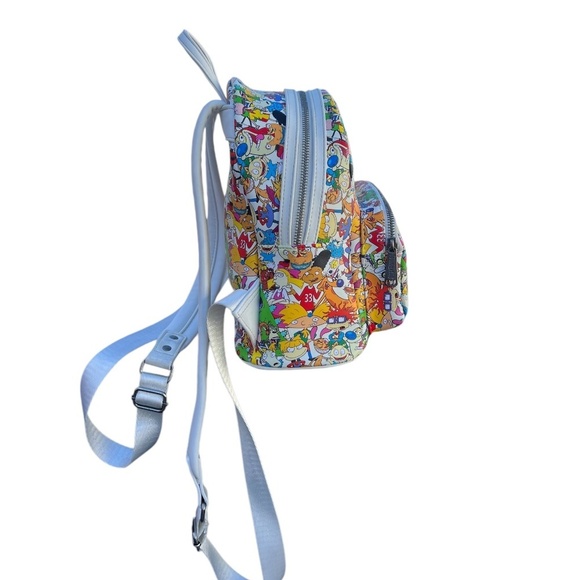 Retro Loungefly Nickelodeon Nick 90'S Rewind Gang Print allover Mini Backpack - Picture 4 of 14